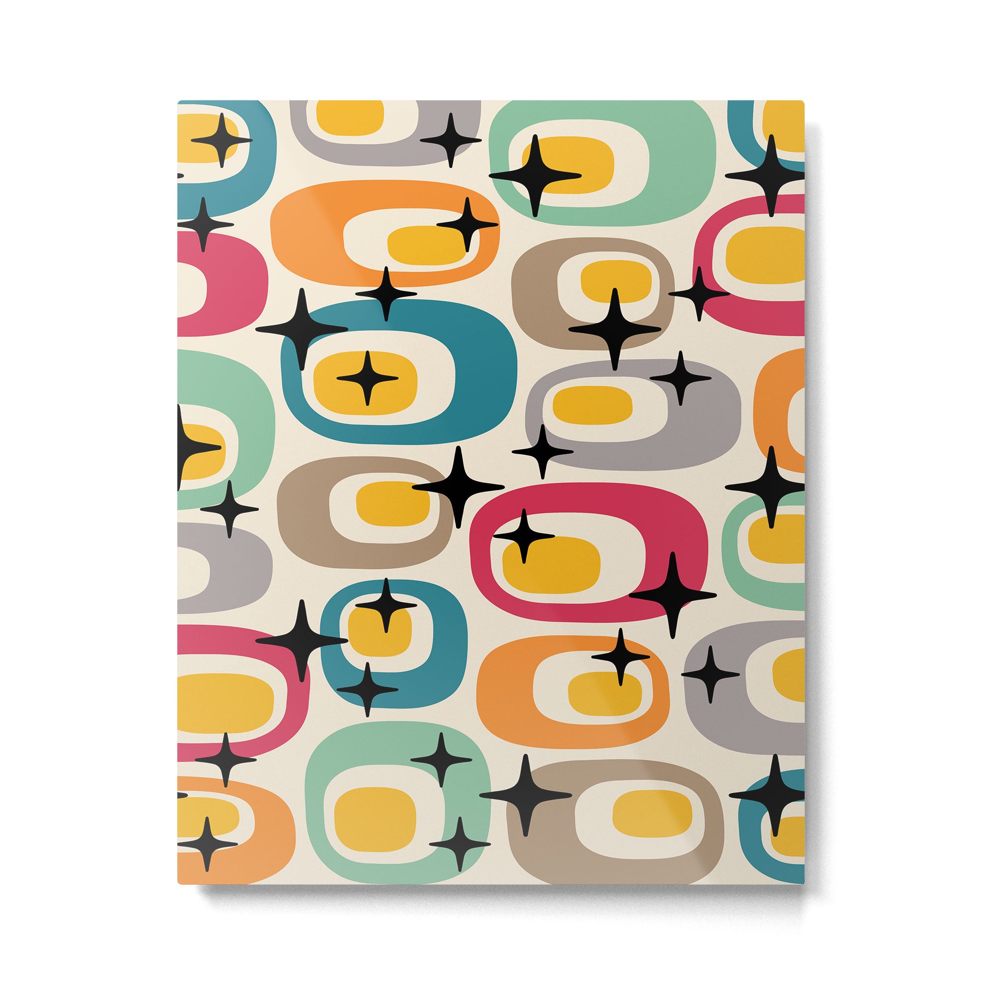 Retro Mid Century Modern Atomic Pattern 533 Googie Metal Print Gallery Image 6