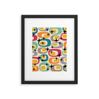 Retro Mid Century Modern Atomic Pattern 533 Googie Framed Art Print Gallery Image 6