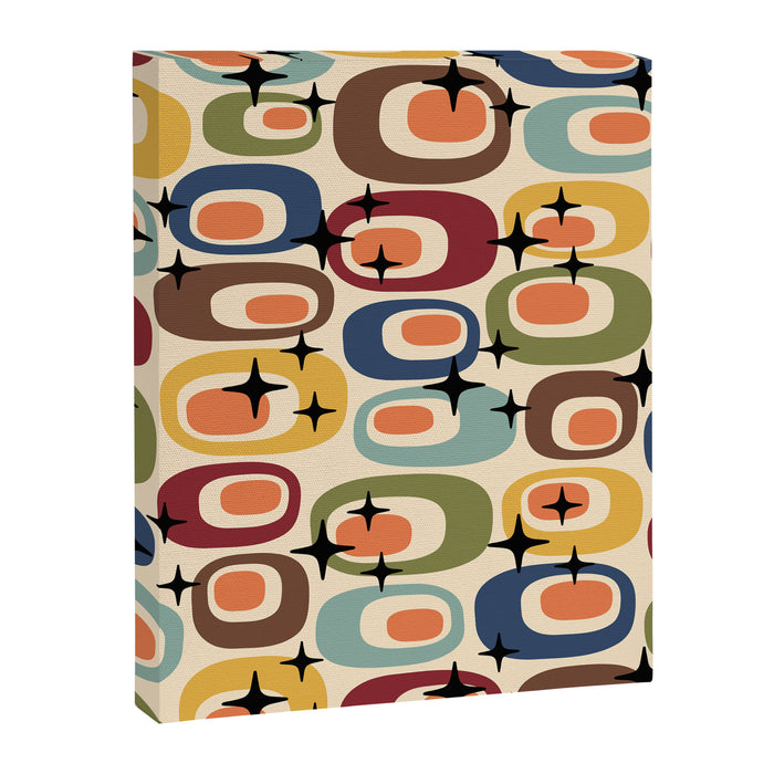 Retro Mid Century Modern Atomic Pattern Canvas Print Gallery Image 1