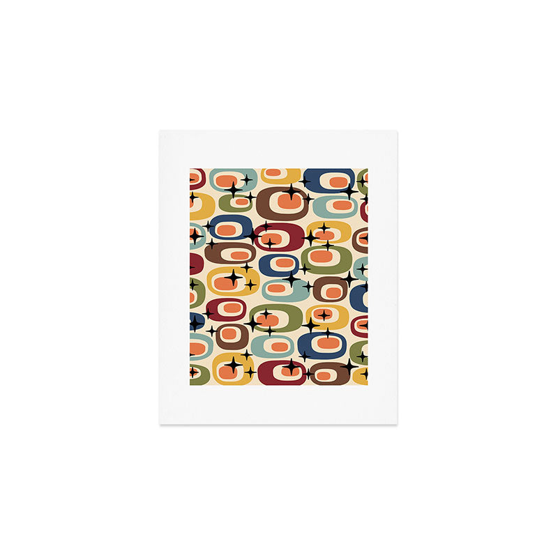 Retro Mid Century Modern Atomic Pattern Art Print Gallery Image 1