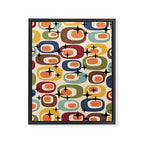 Retro Mid Century Modern Atomic Pattern Framed Canvas Print Gallery Image 8