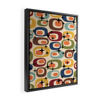 Retro Mid Century Modern Atomic Pattern Framed Canvas Print Gallery Image 2