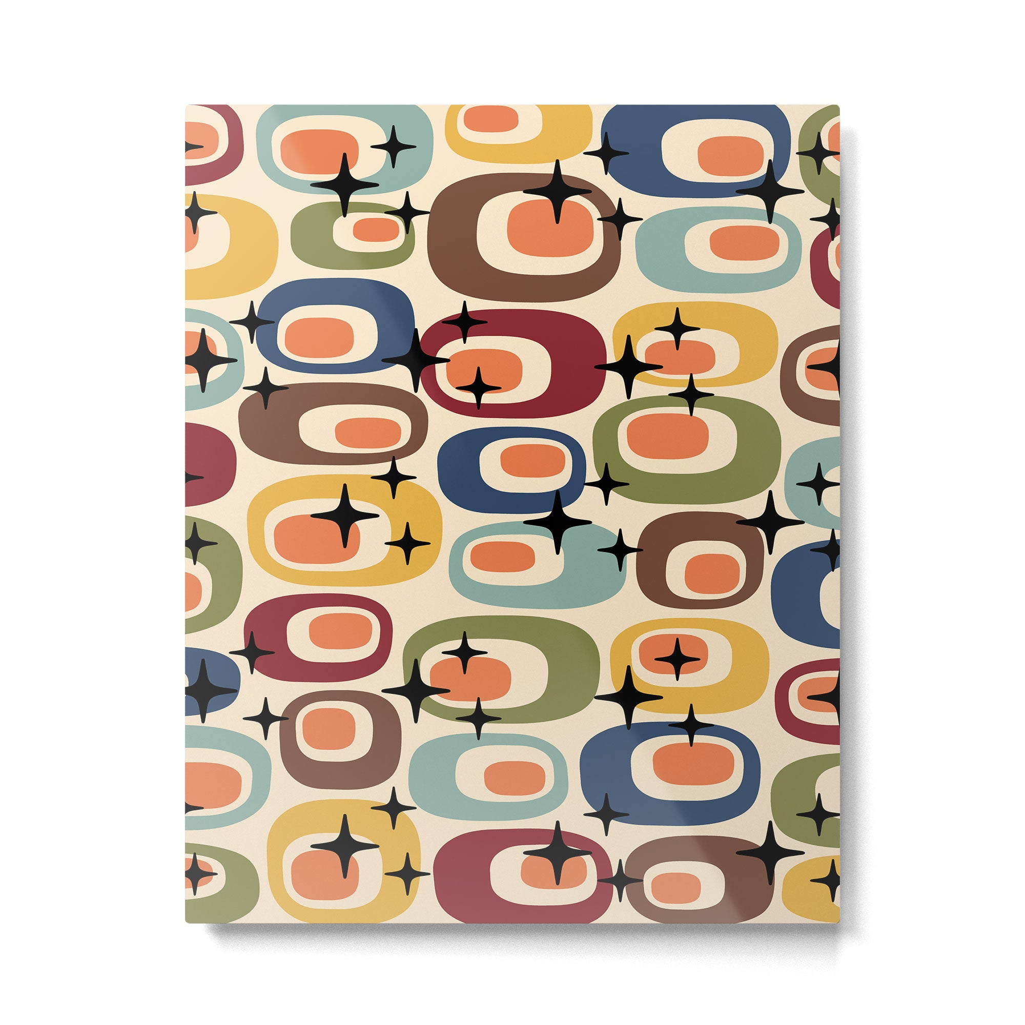 Retro Mid Century Modern Atomic Pattern Metal Print Gallery Image 6