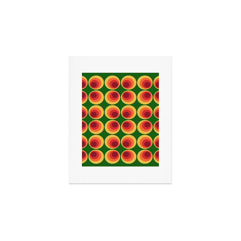 Retro Mod Circle Pattern 522 Art Print Gallery Image 1