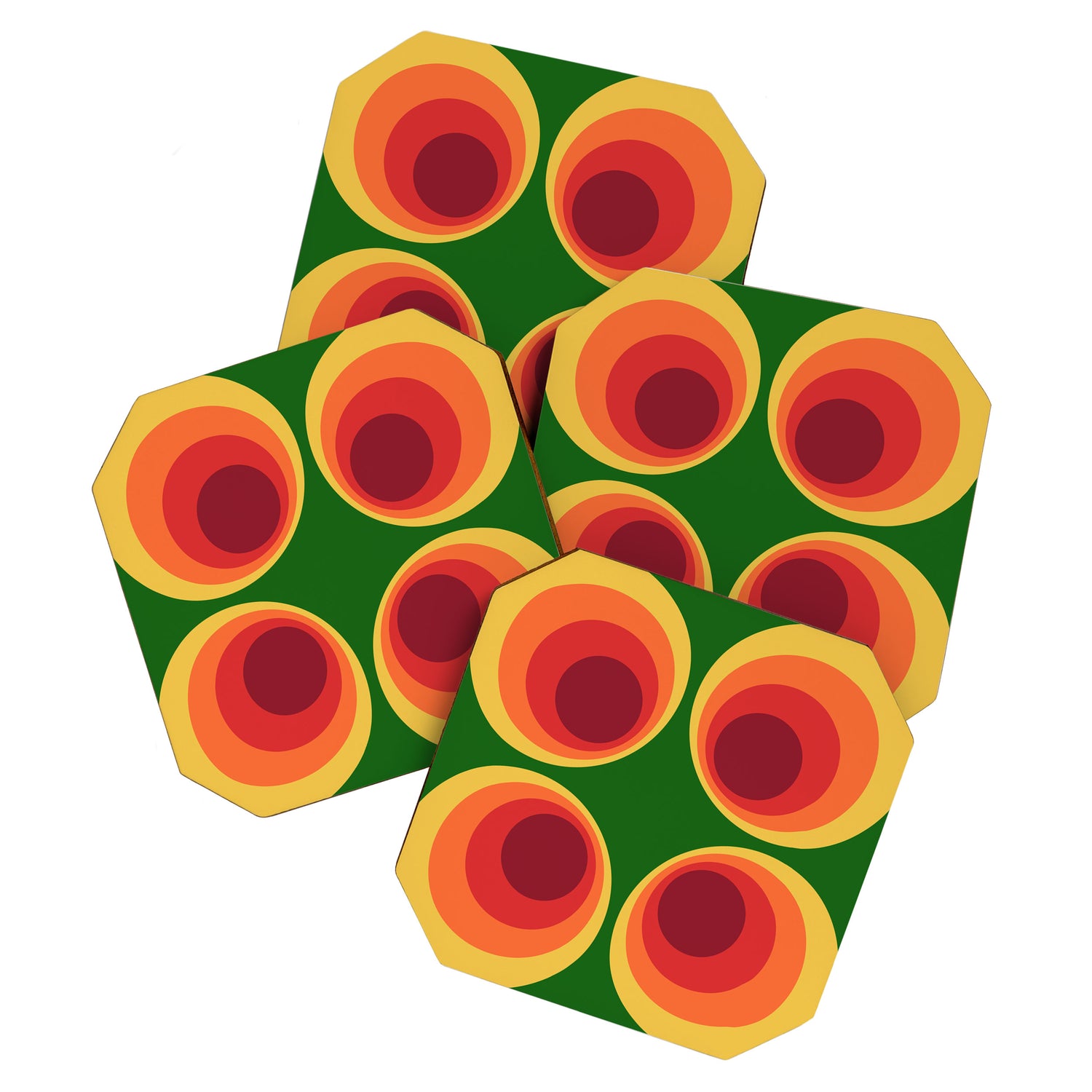 Retro Mod Circle Pattern 522 Coaster Gallery Image 1