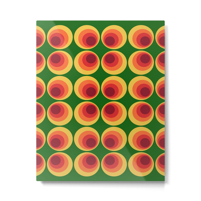 Retro Mod Circle Pattern 522 Metal Print Gallery Image 1