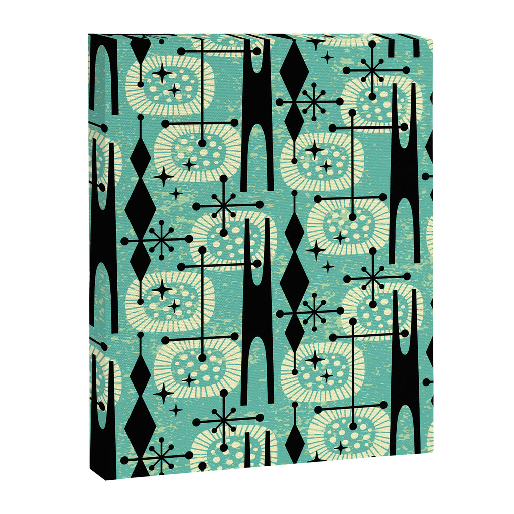 Retro 1950s Style Mid Century Modern 771 Mid Mod Turquoise Canvas Print Gallery Image 8