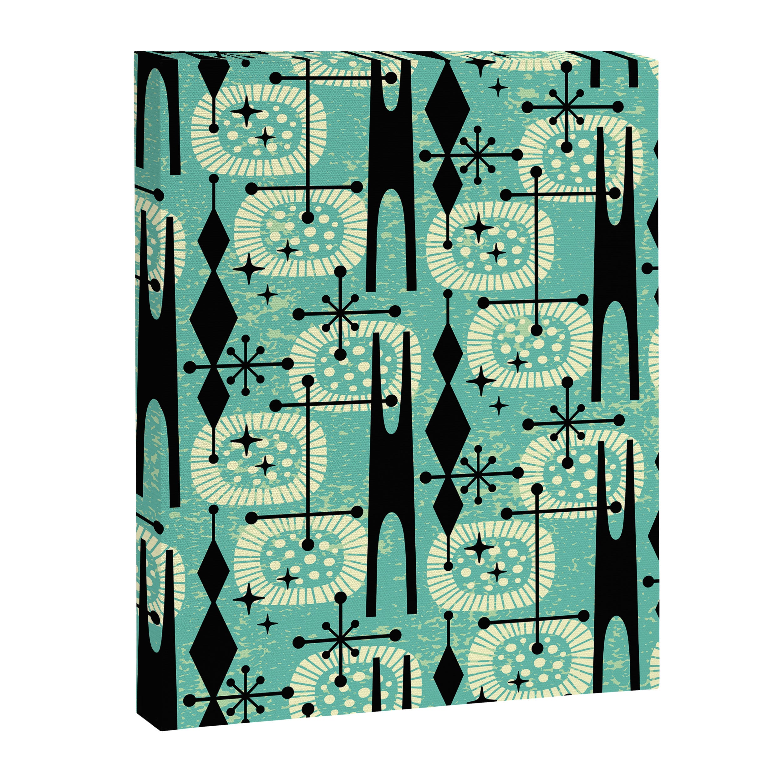 Retro 1950s Style Mid Century Modern 771 Mid Mod Turquoise Canvas Print Gallery Image 8