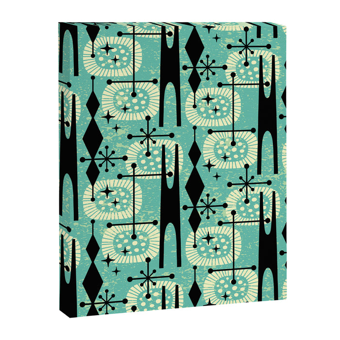 Retro 1950s Style Mid Century Modern 771 Mid Mod Turquoise Canvas Print Gallery Image 1