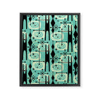 Retro 1950s Style Mid Century Modern 771 Mid Mod Turquoise Framed Canvas Print Gallery Image 8