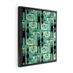 Retro 1950s Style Mid Century Modern 771 Mid Mod Turquoise Framed Canvas Print Gallery Image 2