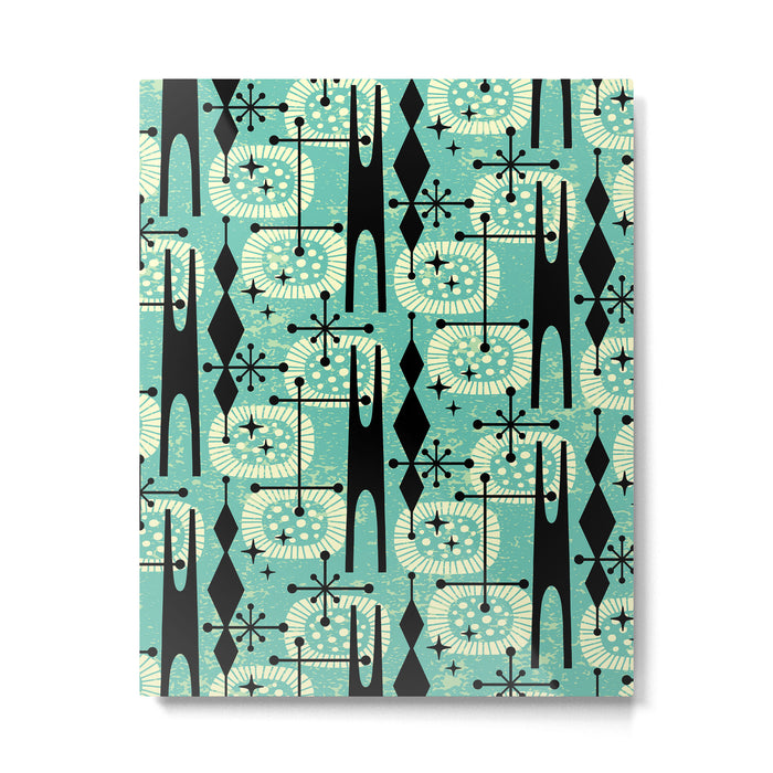 Retro 1950s Style Mid Century Modern 771 Mid Mod Turquoise Metal Print Gallery Image 1