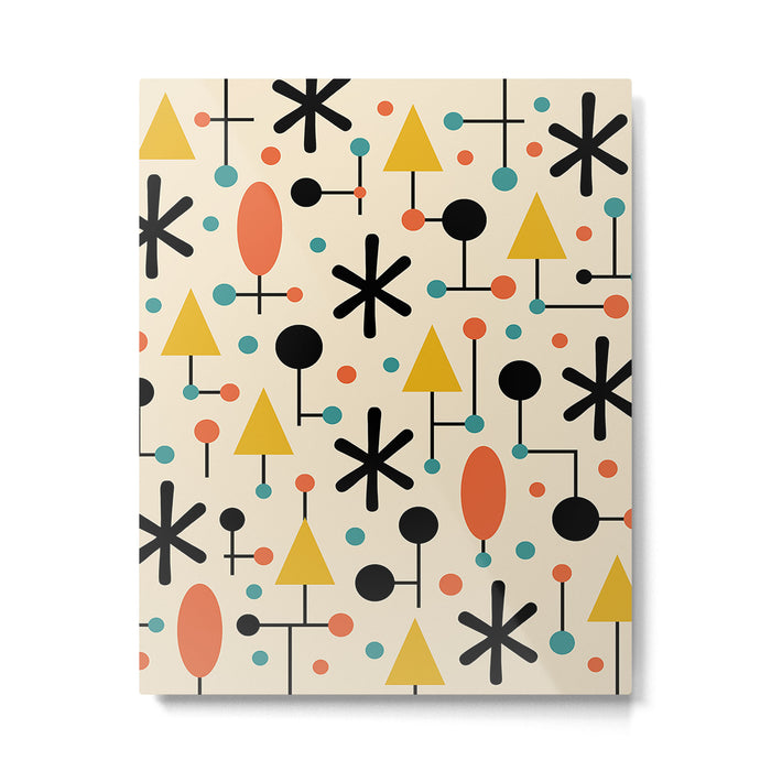 Retro Atomic Abstract Geometric Starburst Pattern Metal Print Gallery Image 1