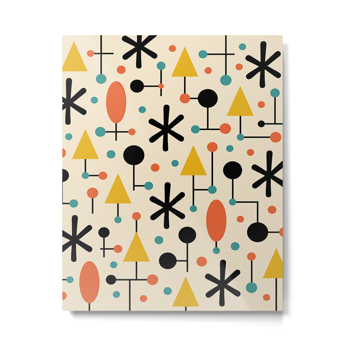 Retro Atomic Abstract Geometric Starburst Pattern Metal Print Gallery Image 6