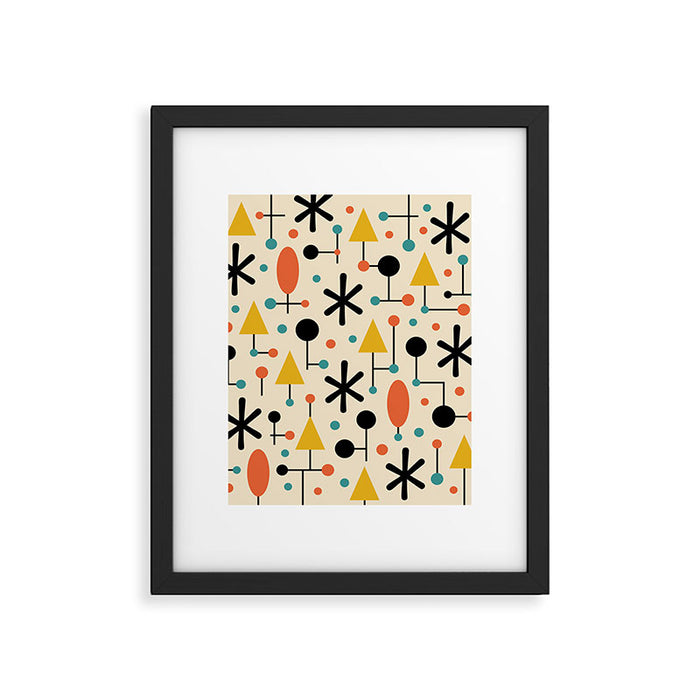 Retro Atomic Abstract Geometric Starburst Pattern Framed Art Print Gallery Image 1