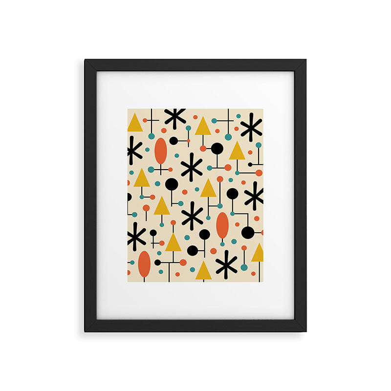 Retro Atomic Abstract Geometric Starburst Pattern Framed Art Print Gallery Image 6