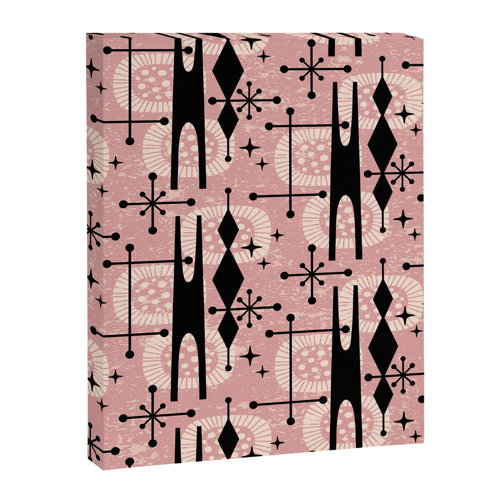 Retro Atomic Mid Century Pattern 771 Dusty Rose Canvas Print Gallery Image 8