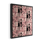 Retro Atomic Mid Century Pattern 771 Dusty Rose Framed Canvas Print Gallery Image 2