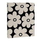 Retro Flowers Black and Linen White Canvas Print Gallery Image 8