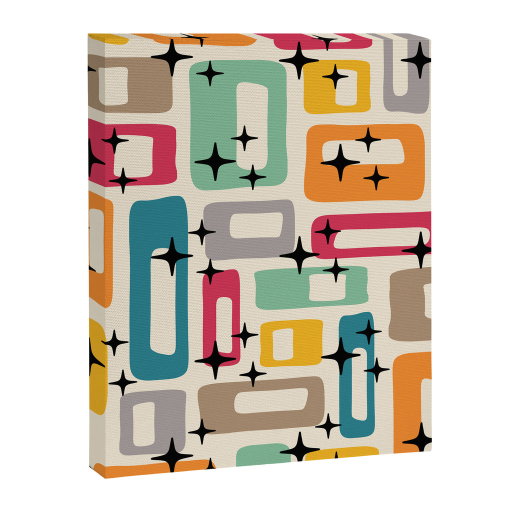 Retro Mid Century Modern Abstract Canvas Print Gallery Image 8