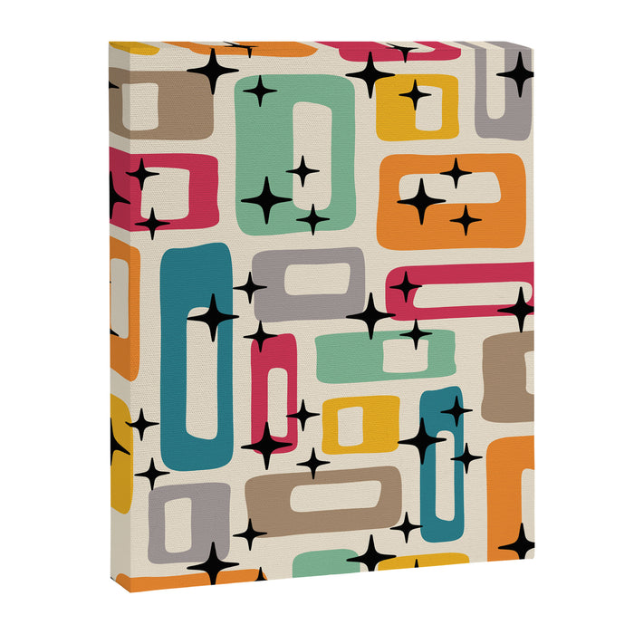 Retro Mid Century Modern Abstract Canvas Print Gallery Image 1