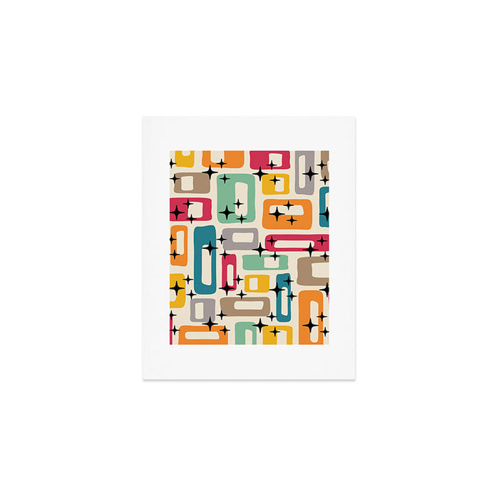Retro Mid Century Modern Abstract Art Print Gallery Image 1