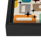Retro Mid Century Modern Abstract Framed Canvas Print Gallery Image 3