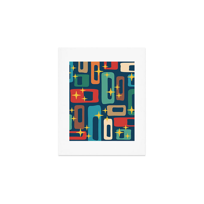 Retro Mid Century Modern Abstract Pattern 221 Art Print Gallery Image 1