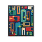 Retro Mid Century Modern Abstract Pattern 221 Framed Canvas Print Gallery Image 8