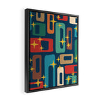 Retro Mid Century Modern Abstract Pattern 221 Framed Canvas Print Gallery Image 2