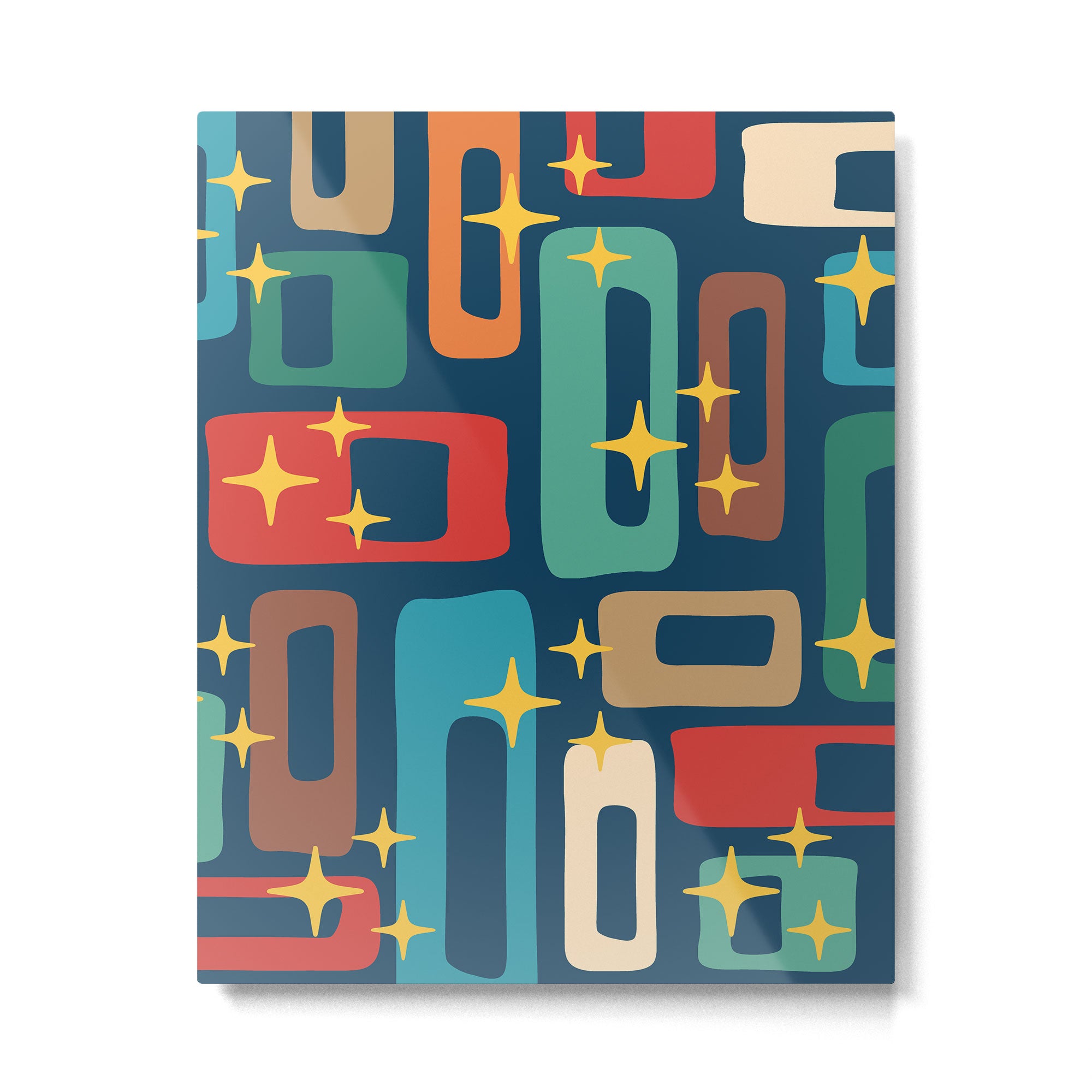 Retro Mid Century Modern Abstract Pattern 221 Metal Print Gallery Image 6