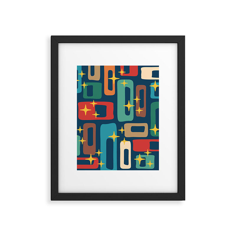Retro Mid Century Modern Abstract Pattern 221 Framed Art Print Gallery Image 6