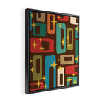 Retro Mid Century Modern Abstract Pattern 222 Framed Canvas Print Gallery Image 2