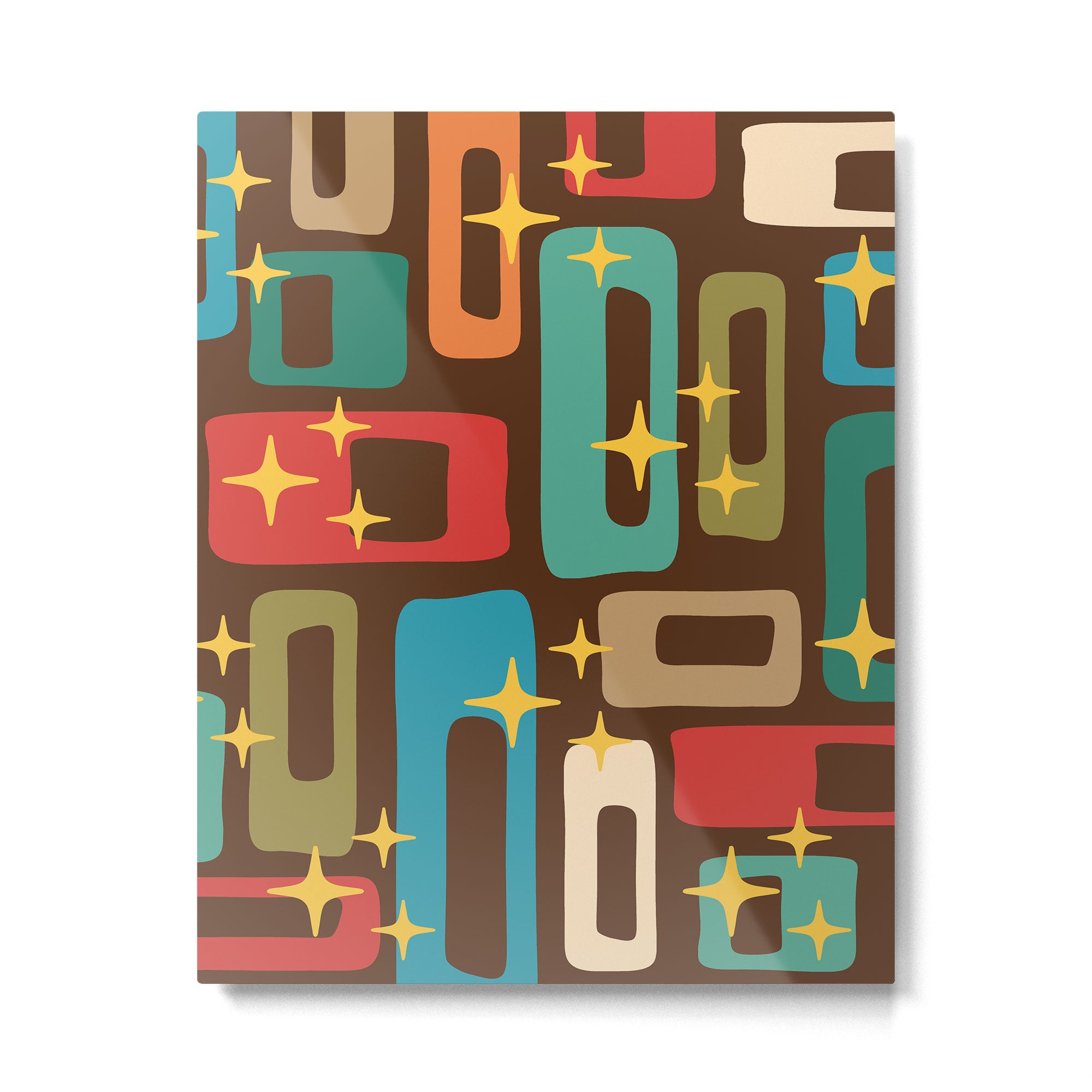 Retro Mid Century Modern Abstract Pattern 222 Metal Print Gallery Image 6