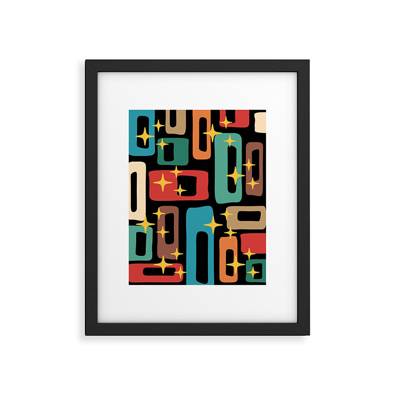 Retro Mid Century Modern Abstract Pattern 223 Framed Art Print Gallery Image 6