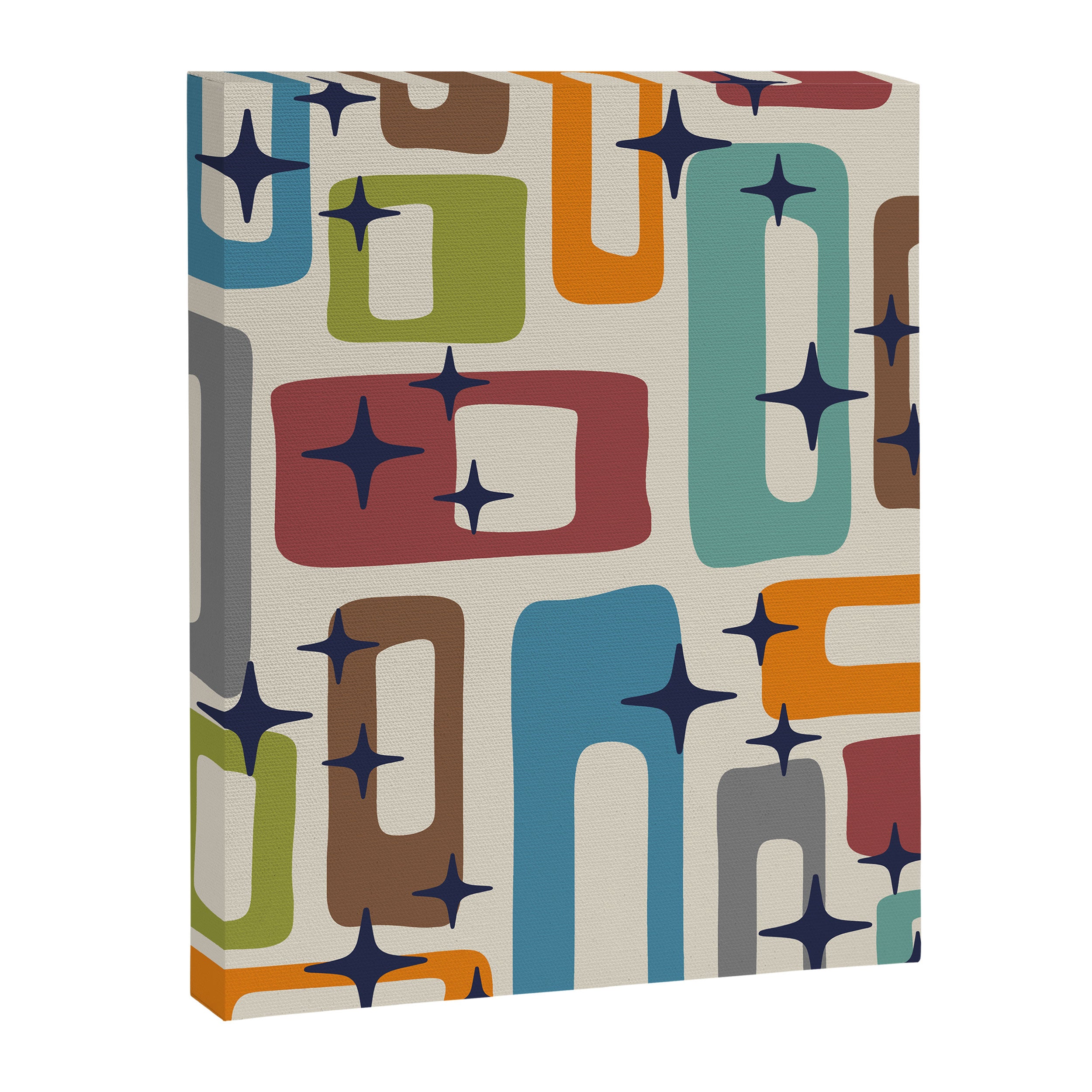 Retro Mid Century Modern Abstract Pattern 224 Atomic Googie Canvas Print Gallery Image 8