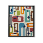 Retro Mid Century Modern Abstract Pattern 224 Atomic Googie Framed Canvas Print Gallery Image 8