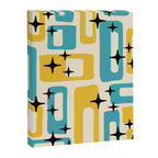 Retro Mid Century Modern Abstract Pattern 224 Blue and Yellow Canvas Print Gallery Image 8