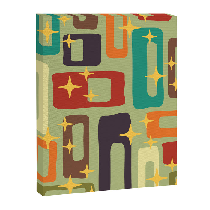 Retro Mid Century Modern Abstract Pattern 225 Canvas Print Gallery Image 1