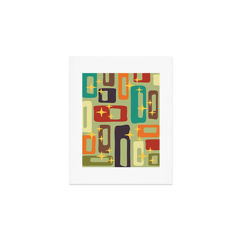 Retro Mid Century Modern Abstract Pattern 225 Art Print Gallery Image 1