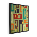 Retro Mid Century Modern Abstract Pattern 225 Framed Canvas Print Gallery Image 2