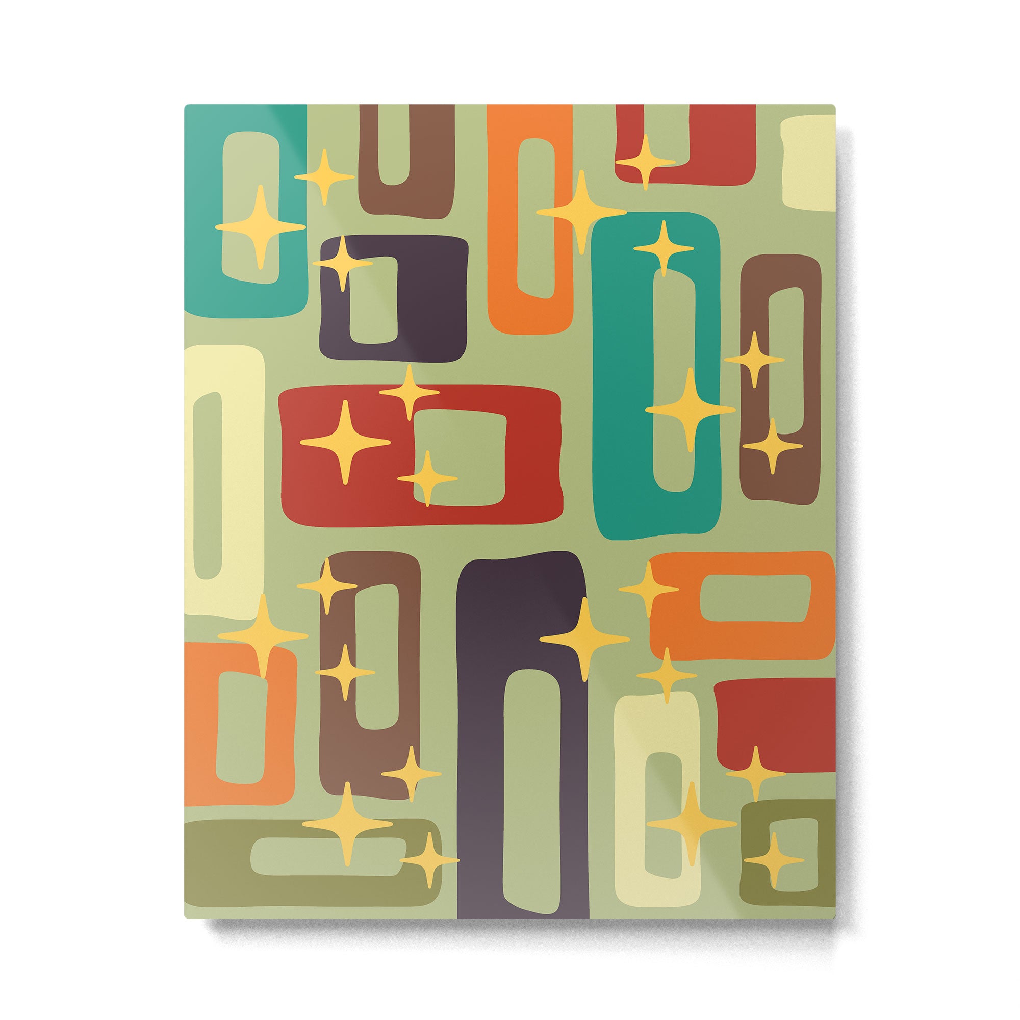 Retro Mid Century Modern Abstract Pattern 225 Metal Print Gallery Image 6