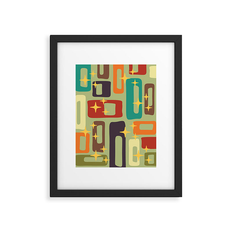 Retro Mid Century Modern Abstract Pattern 225 Framed Art Print Gallery Image 6