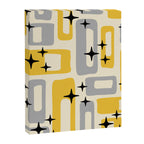 Retro Mid Century Modern Abstract Pattern 226 Yellow and Gray Canvas Print Gallery Image 8
