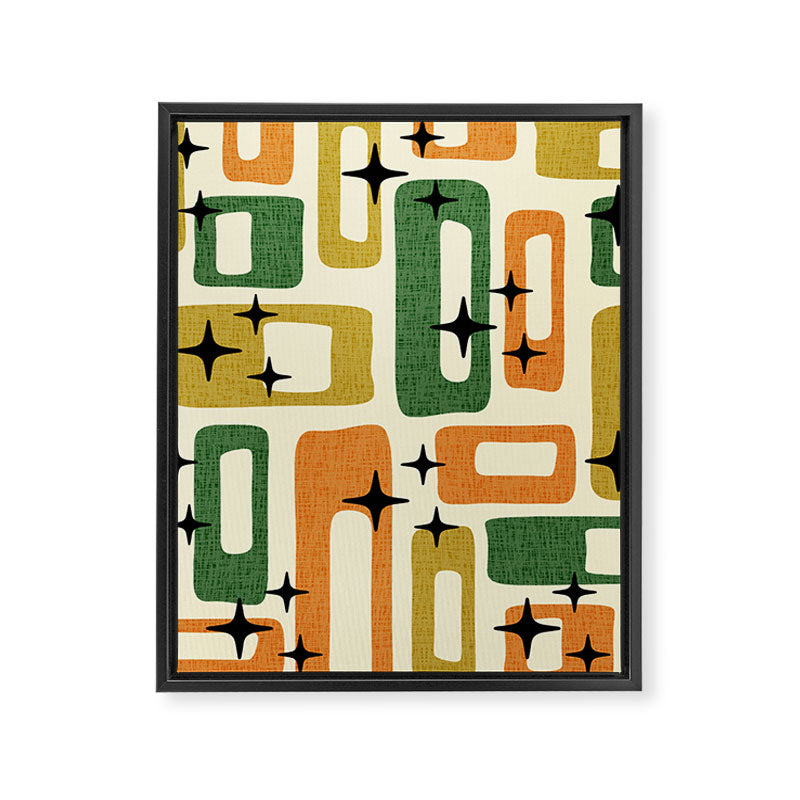 Retro Mid Century Modern Abstract Pattern 231 Autumn Framed Canvas Print Gallery Image 8