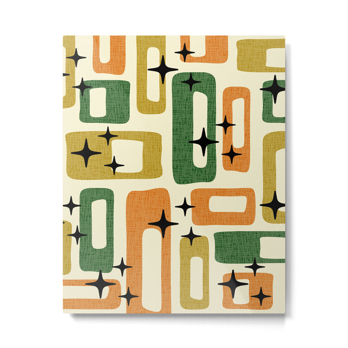 Retro Mid Century Modern Abstract Pattern 231 Autumn Metal Print Gallery Image 1