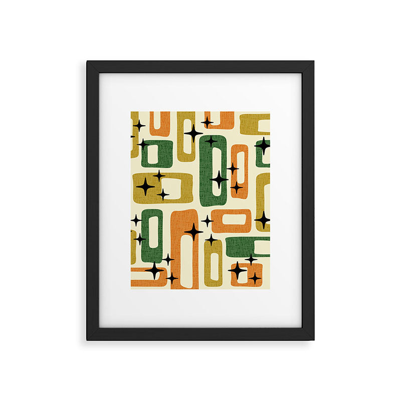 Retro Mid Century Modern Abstract Pattern 231 Autumn Framed Art Print Gallery Image 6