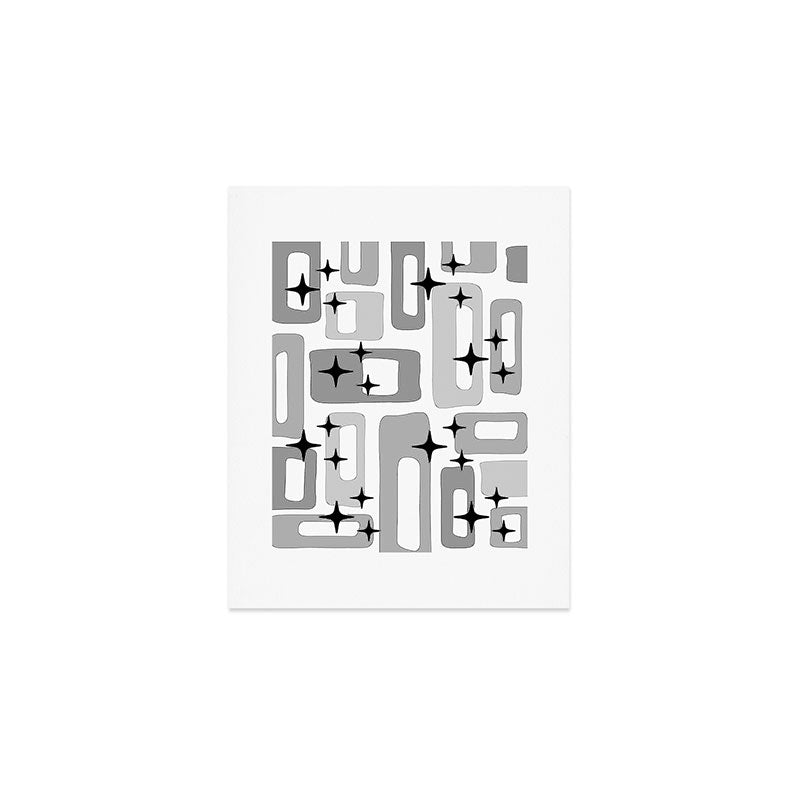 Retro Mid Century Modern Abstract Pattern 241 Art Print Gallery Image 1