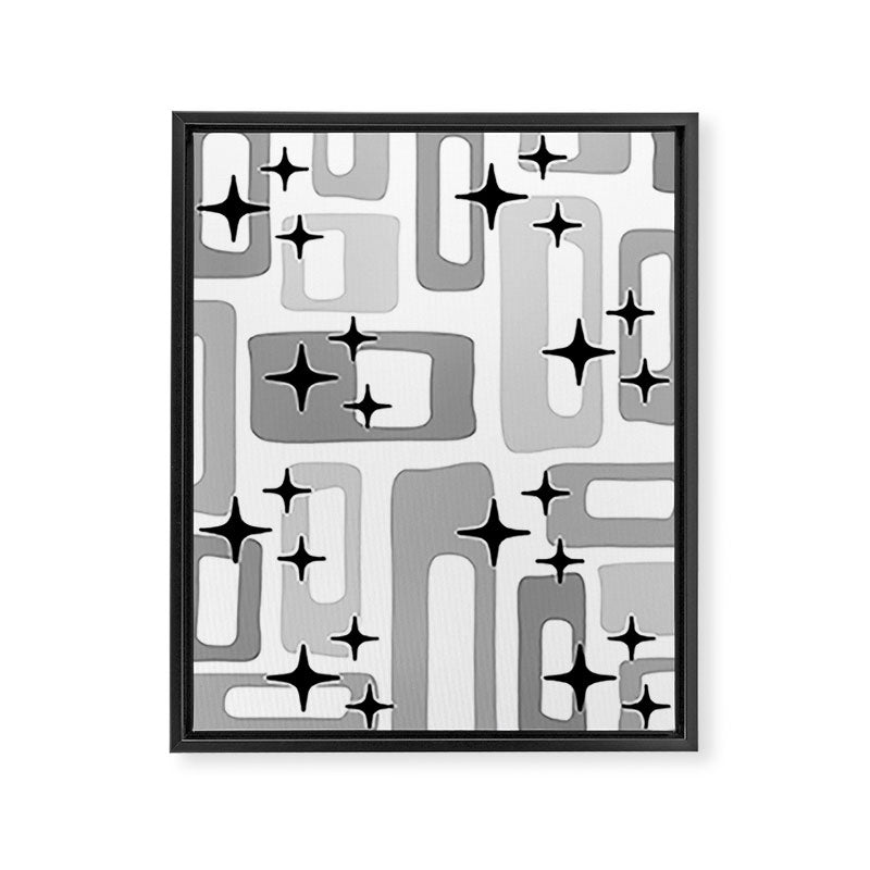 Retro Mid Century Modern Abstract Pattern 241 Framed Canvas Print Gallery Image 8
