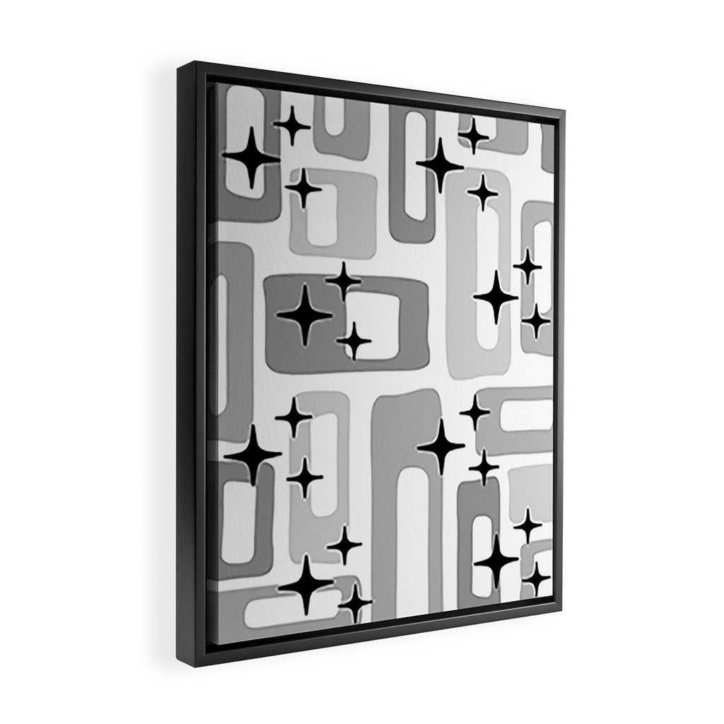 Retro Mid Century Modern Abstract Pattern 241 Framed Canvas Print Gallery Image 2
